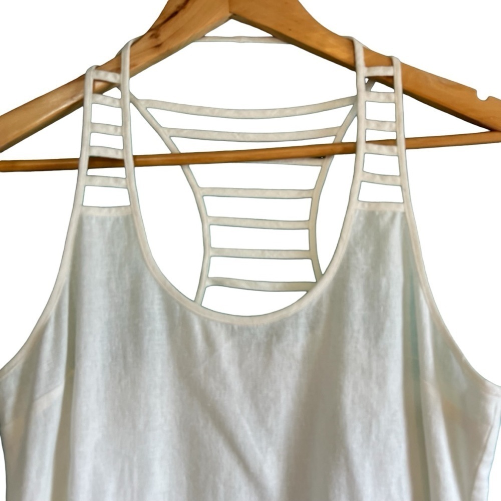 Loeffler Randall linen blend off white tank top size 0 excellent condition - Picture 3 of 8